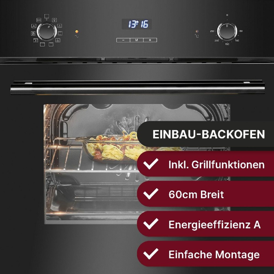 Bomann Bomann Einbau-Backofen Ebo 7909 Schwarz/Edelstahlgriff Einbau Backofen & Autarke Kochfelder