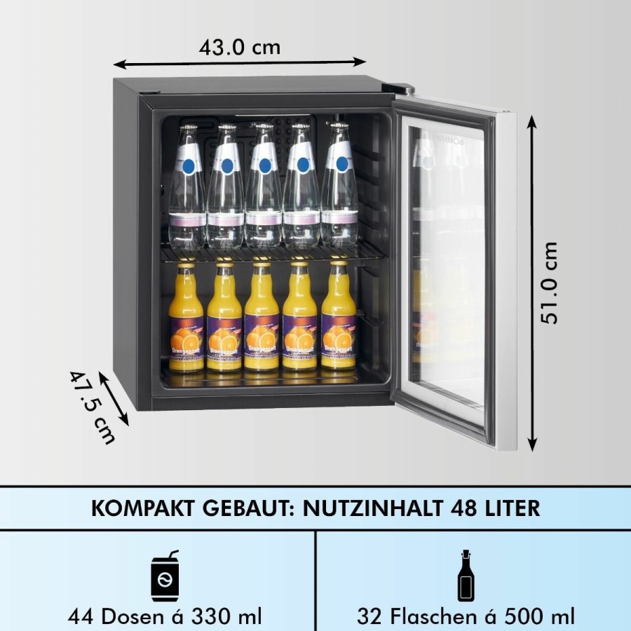 Bomann Bomann Glastur-Kuhlschrank Ksg 7282.1 Schwarz Glasturkuhlschranke & Weinkuhler