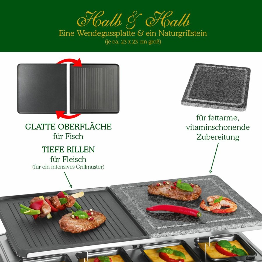 Bomann Bomann Raclette-Grill Rg 2279 Cb 2 In 1 Schwarz Grills