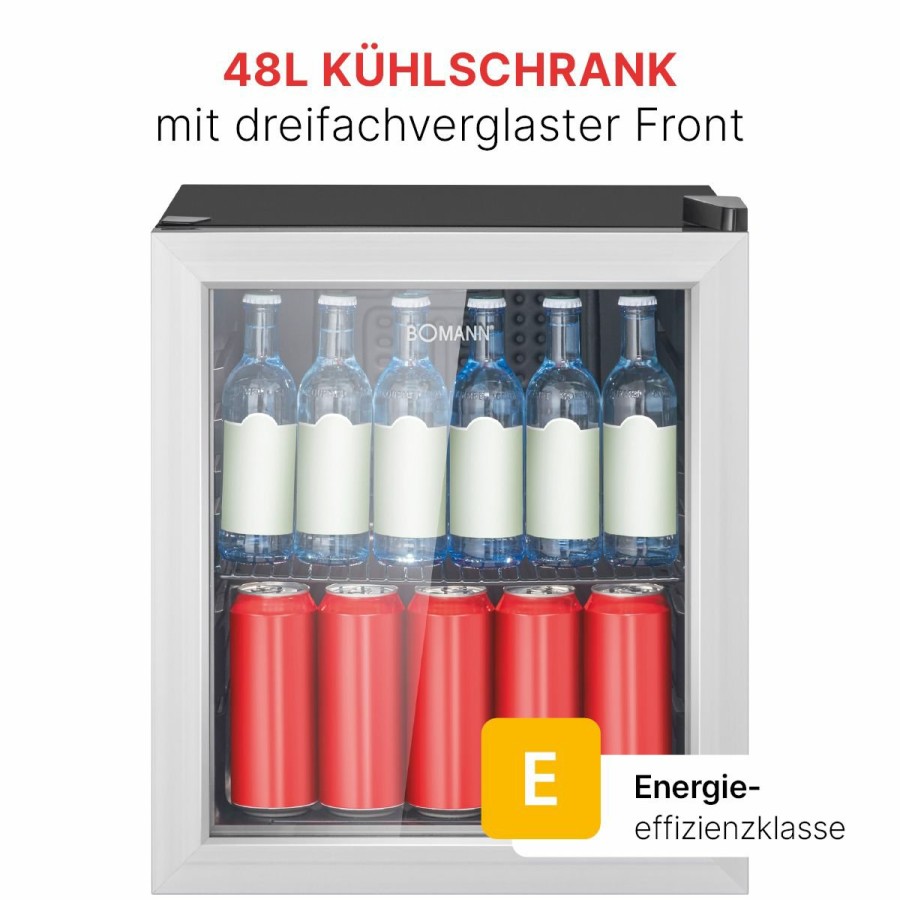 Bomann Bomann Glastur-Kuhlschrank Ksg 7286 Schwarz Glasturkuhlschranke & Weinkuhler