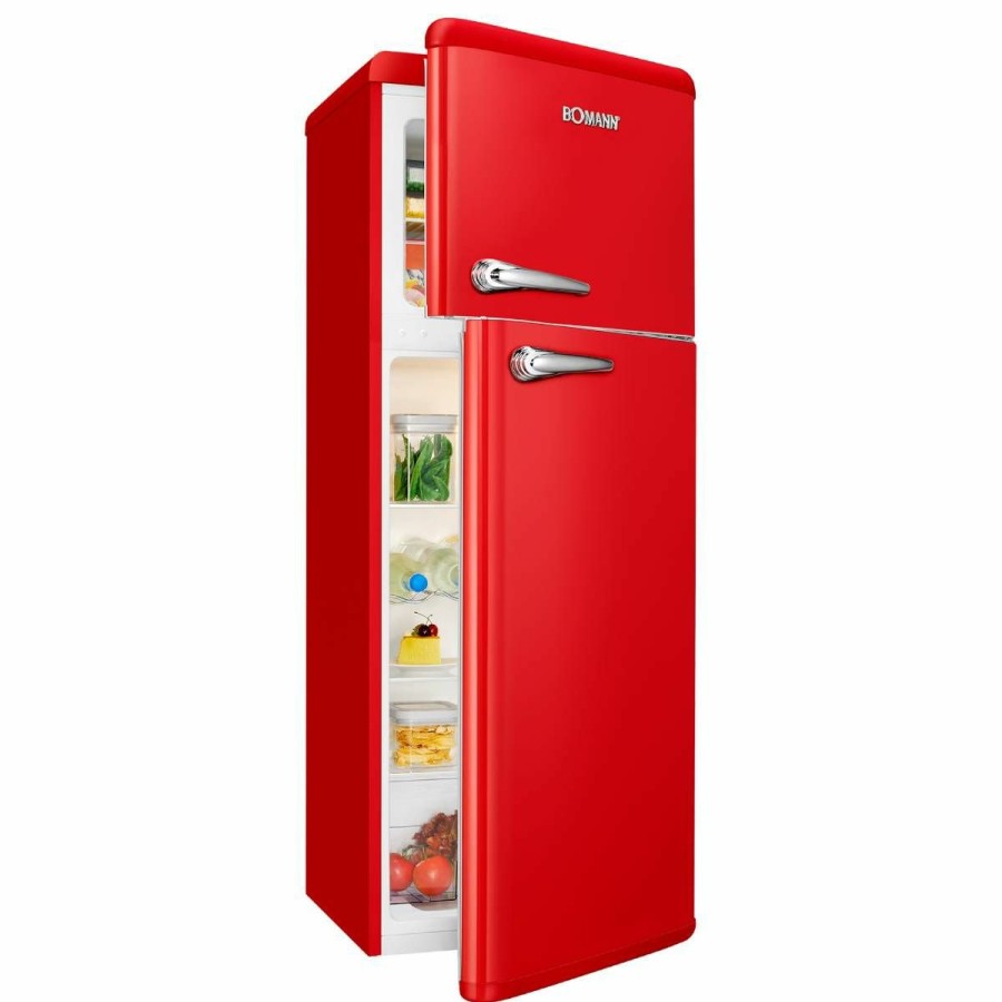 Bomann Bomann Retro-Doppeltur-Kuhlschrank Dtr 353.1 Rot Retro Cooler