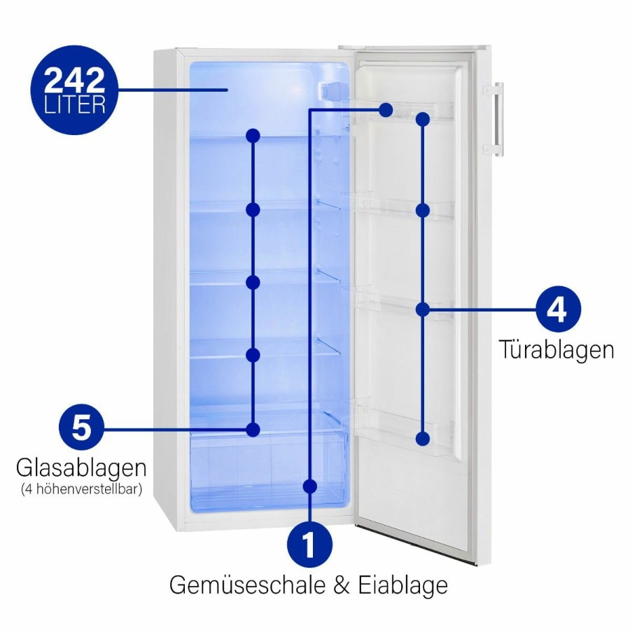 Bomann Bomann Vollraumkuhlschrank Vs 7316.1 Weis Vollraumkuhlschranke